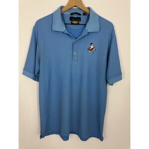 Greg Norman Play Dry Men’s Blue Golf Polo Large Disney Grumpy Golfer Embroidered